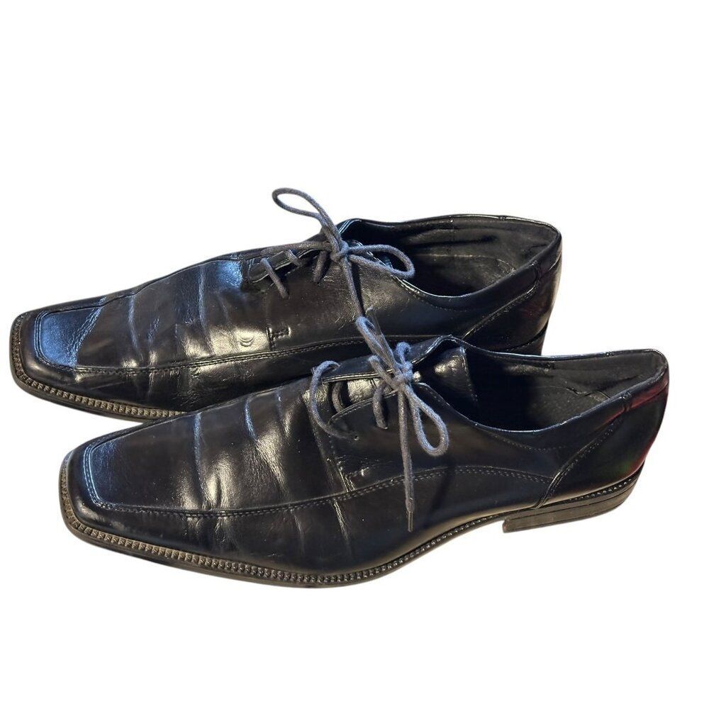 Mens Black Leather Dress Shoes By JOSEPH ABSOUD Size 11.5